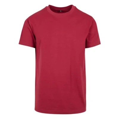 Afbeelding van Build Your Brand T Shirt Round Neck Homme, Rouge (Burgundy), XL