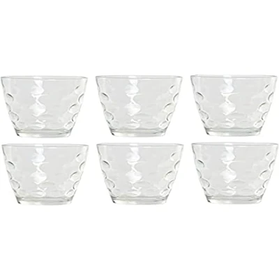 Afbeelding van 6x Stuks transparante waterglazen/drinkglazen cirkels relief 400 ml van glas Drinkglazen