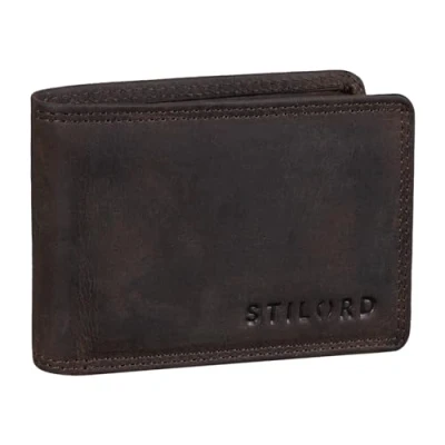 Afbeelding van STILORD &#039;Jay&#039; Mini Portemonnee Heren RFID Leer Vintage Wallet Elegante Kaarthouder Echt Klein Geldtasje voor Mannen van Leer, Kleur:donker bruin