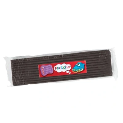 Afbeelding van Plasticine One Colour Slab 400 g zwart #01, modelleermateriaal voor kinderen, gemakkelijk te vormen en vormen, sculpturen, modellen stop motion animaties maken