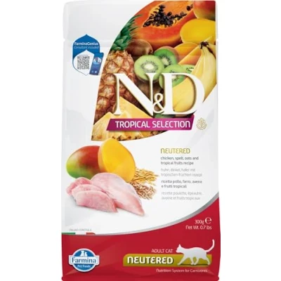 Afbeelding van N&amp;D Cat Tropical Selection Chicken Neutered 300 gr
