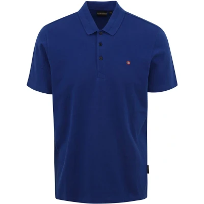 Afbeelding van Napapijri Ealis Polo Kobaltblauw maat M heren met Modern fit Pasvorm Katoen Suitable Herenkleding Poloshirt
