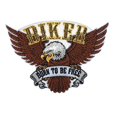 Afbeelding van Finally Home Born to be Free Biker Adelaar patch om op te strijken, motorfiets patches, Amerika USA rugpatch, vest de rug, motorpatch voor leren vesten