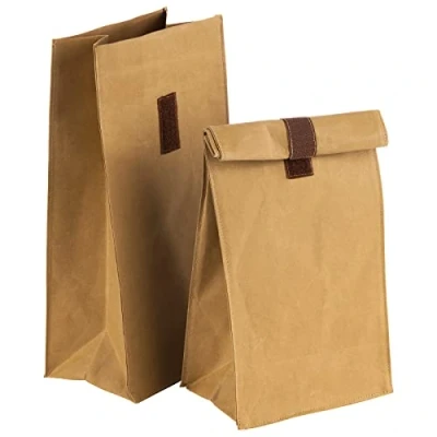 Afbeelding van APS Lunchtas, set van 2 16 x 10 cm, H: 32 cm 70% natuurlijke vezel, 30% kunsthars beige met klittenbandsluiting