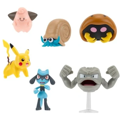 Afbeelding van Pokemon Battle Figure Multi Pack (Pikachu, Cleffa, Riolu, Geodude, Omanyte &amp; Kabuto)