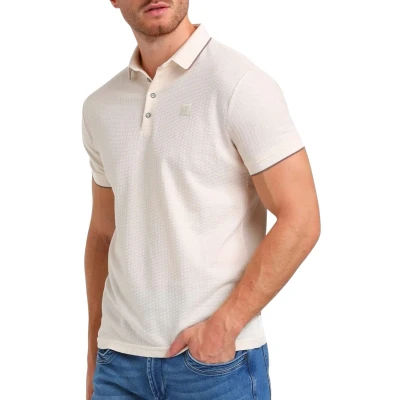 Afbeelding van GABBIANO regular polo met ingebreid patroon ecru