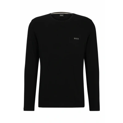 Afbeelding van HUGO BOSS heren Mix&amp;Match t shirt met logoborduring in de kleur Zwart, maat: S