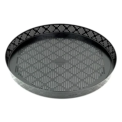 Afbeelding van Original Kaiser Inspiration taartvorm met hefbodem 28 cm, quichevorm geperforeerd, pizzavorm, anti aanbaklaag, uitdrukbare bodem