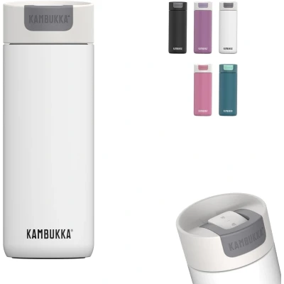 Afbeelding van Kambukka Olympus Thermosbeker 500 ml Koffiebeker To Go makkelijk reinigen lekvrije RVS Theebeker Travel Mug Wit