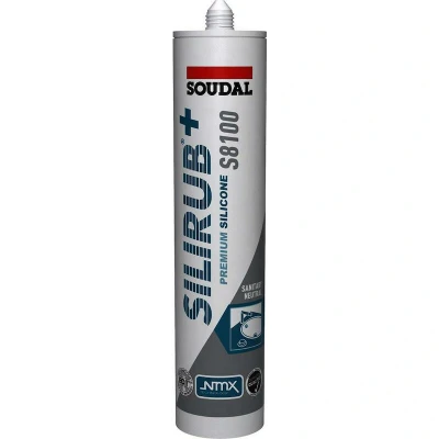 Afbeelding van Soudal Silirub+ S8100 Neutraal Sanitairkit Grijs 300 ml 135725