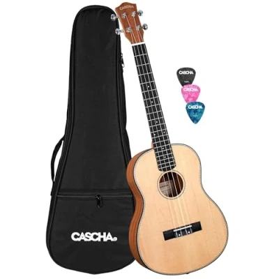 Afbeelding van Cascha HH 2244 bariton ukelele massief spar bovenblad met gigbag