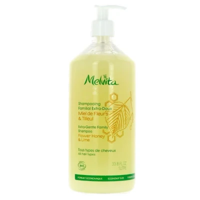 Afbeelding van Melvita shampoo Extra zachte familie bloemenhoning en linde 1l