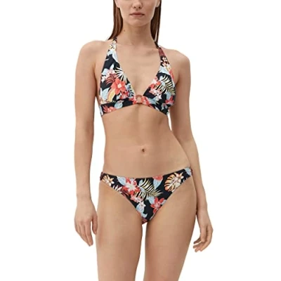 Afbeelding van s.Oliver voorgevormde halter bikinitop zwart/multi