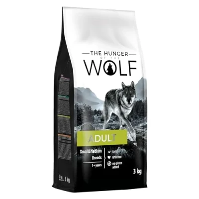 Afbeelding van the Hunger of Wolf Hondenvoer voor volwassen honden van kleine en middelgrote rassen, droogvoer met kip, rijk aan vitamine C E, 3 kg