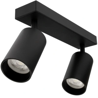 Afbeelding van Plafondspot Rond, 2 Lichts, Kantelbaar, GU10 Fitting, Zwart