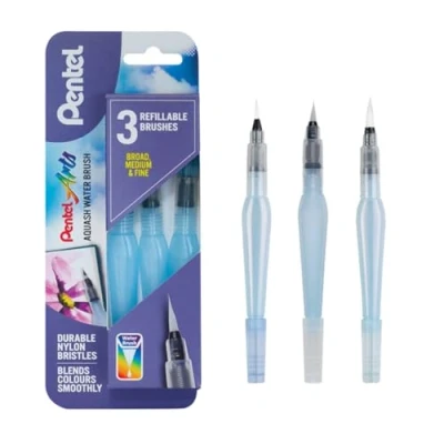 Afbeelding van Pentel Aquash Brush FRH, set van 3 borstels voor waterreservoir met fijne/middelgrote/grote tips (verpakking kan variëren)