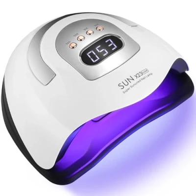 Afbeelding van Zawaer UV lamp voor gelnagels, 380 W, led lamp, nagels gelpolish met digitaal display, automatische sensor, 4 timerinstellingen, 81 lampkralen, nagellakdroger salon en thuis