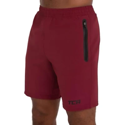 Afbeelding van Elite Tech Lichtgewicht Short met Ritszakken voor Heren Carmine Red (Rood)
