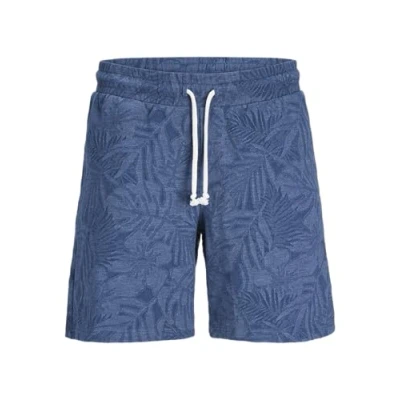 Afbeelding van JACK &amp; JONES PANTS STUDIO loose fit short JPSTKARL JJNAEL met all over print blauw