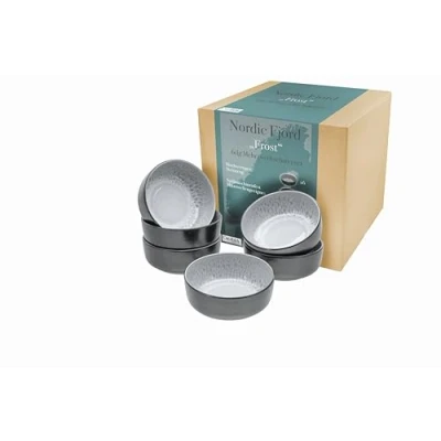Afbeelding van CreaTable, 21553, serie Nordic Fjord, 6 delige serviesset, mueslikommen van aardewerk, vaatwasser en magnetronbestendig, kwaliteitsproductie