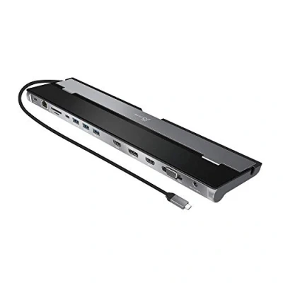 Afbeelding van j5create Type C dockingstation ondersteunt 3 schermen tegelijk DisplayPort, VGA, PD Fast Charge, Gigabit Ethernet 45 cm kabel meegeleverd (JCD543)
