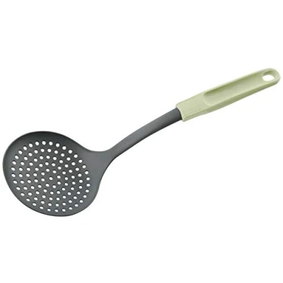 Afbeelding van Fackelmann Ecolution Afseilepel, schuimlepel van houtvezels en biologische kunststof, 34 cm x 11,5 cm, grote scheplepel in mintgroen/steengrijs