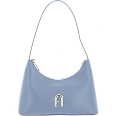 Afbeelding van FURLA Leren Schoudertas Avondtas Diamante Mini Shoulder Bag Celestial Blauwgrijs