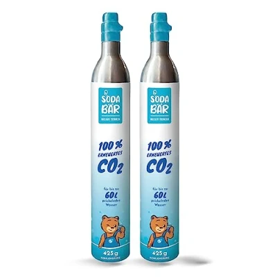 Afbeelding van SodaBär® CO2 cilinder voor Grohe Blue Aarke REHAU SodaPop Brita Neo Blanco Unito apparaten 2 x 425 g (60 l) Premium vulling met koolzuur van linde