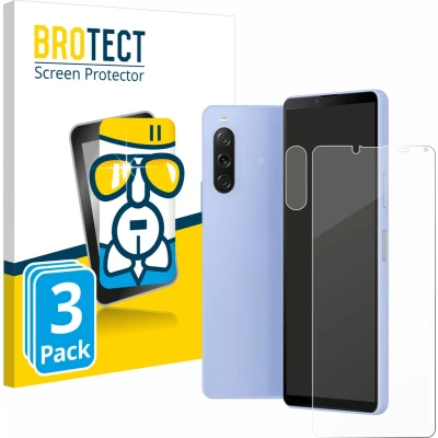 Afbeelding van BROTECT Screenprotector voor Sony Xperia 10 V (Voor+Camera) Folie Beschermfolie Beschermglas transparant (3 Stuks)