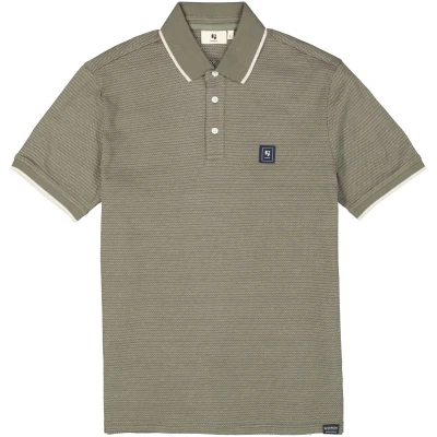 Afbeelding van Garcia regular polo met ingebreid patroon kaki