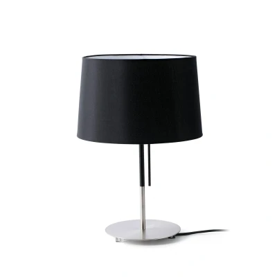 Afbeelding van Faro Lighting Volta 1 Light Tafellamp Zwart, Nikkel, E27