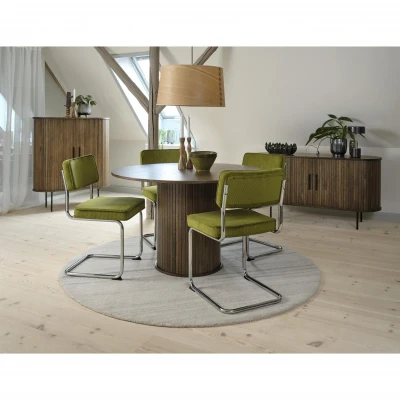 Afbeelding van Nordic Home Logan eetkamerstoel groen Stof