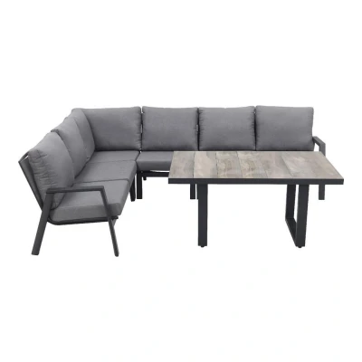 Afbeelding van Azoren/Darwin lounge dining set antraciet links &amp; rechts