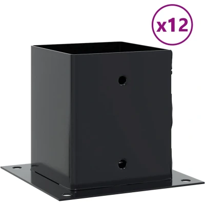 Afbeelding van vidaXL Spokkels vierkant 12 st 121x121 mm gepoedercoat staal antraciet