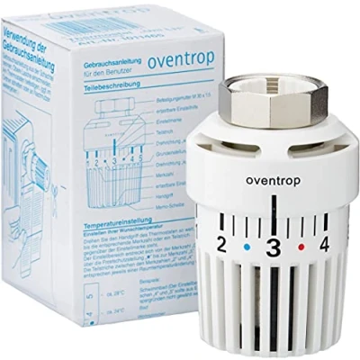 Afbeelding van Oventrop Thermostaatknop Uni LH M30x1,5 ingebouwde voeler met nulstand wit