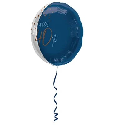 Afbeelding van Folat Folieballon 40 Jaar Elegant True Blue 45cm