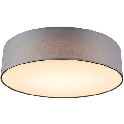 Afbeelding van QAZQA Plafondlamp grijs 40 cm incl. LED Drum