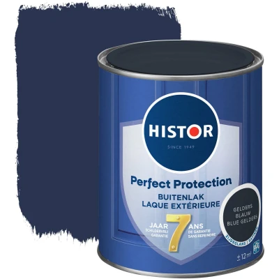 Afbeelding van Histor Perfect Protection Buitenlak Houtlak Houtverf voor Buiten Zijdeglans Verf Hout Buitenverf Gelders Blauw 0.75 L