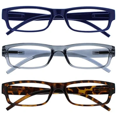 Afbeelding van Leesbril Blauw Grijs Bruin Lichtgewicht Comfortabel Lezers Waarde 3 Stuks Mannen Vrouwen RRR32 372 +3,50
