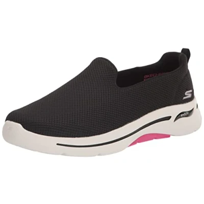 Afbeelding van Skechers Dames Go Walk Arch Fit Grateful Sneaker, 0, Zwart Roze, 38 EU