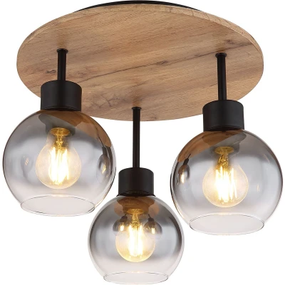 Afbeelding van Globo plafonniere Moitas zwart metaal 38 cm E27 fitting 15656 3DR