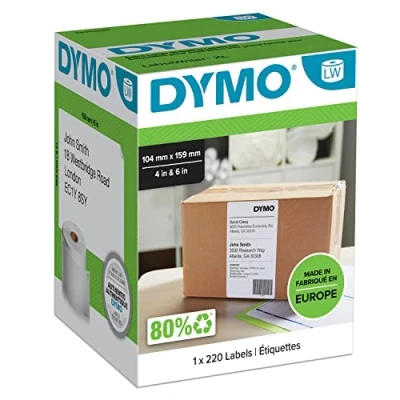 Afbeelding van DYMO authentieke LW Lever archiveringslabels 104 mm x 159 Zelfklevend Rol van 220 Easy Peel labels Geschikt voor LabelWriter labelmakers Gemaakt in Europa