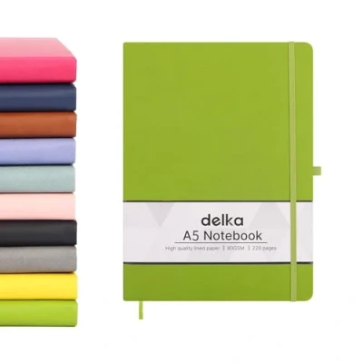 Afbeelding van delka A5 Notebook, Notebook Note Book Pad Journal Notepad, voor Office School Home Business Schrijven &amp; Notities nemen (PASTEL CELESTE)