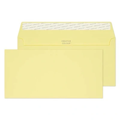 Afbeelding van Blake Creative Colour DL+ 114 x 229 mm 120 gsm Peel &amp; Seal Portemonnee Enveloppen (25216) Citroengeel Pack van 25