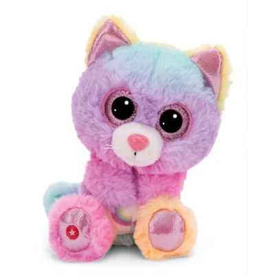 Afbeelding van NICI GLUBSCHIS knuffel kat Miss Melli 15 cm Kleurrijke zachte met grote, schattige glitterogen, voor knuffelliefhebbers 49394