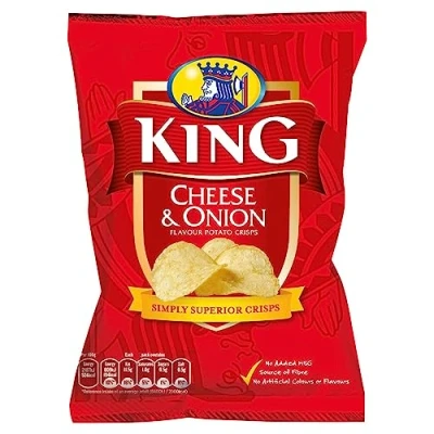 Afbeelding van King chips Kaas en uiensmaak uit Ierland 25 x 25g