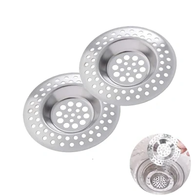 Afbeelding van 2 stuks wastafelfilter, filter voor gootsteen van roestvrij staal, keukenspoelbak, afvoerbescherming keuken, afvoerzeef, keukenspoelbakken of badkuip, 7,5 cm