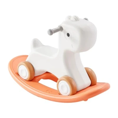 Afbeelding van VEVOR 3 in 1 hobbelpaard voor peuters van jaar, baby met afneembaar balansbord en 4 gladde wielen, ondersteunt tot 36 kg, HDPE materiaal, loopauto, 40 zwenkbaar
