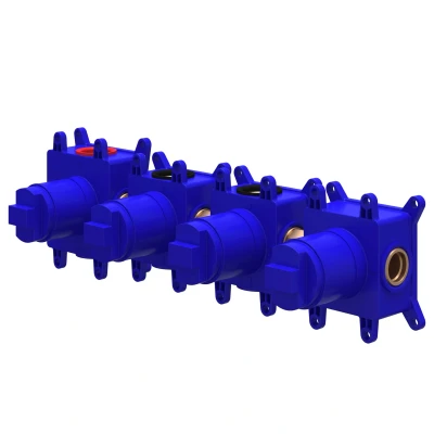 Afbeelding van Inbouwbox IVY tbv Inbouw Thermostaat 3 Stopkranen Symmetry Donker Blauw
