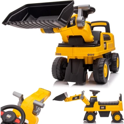 Afbeelding van Loopauto voor kinderen Bouwlader, Zitgraafmachine vanaf 1 jaar met ingebouwd opbergvak, duwauto kindergraafmachine 2 geluidsknoppen, zandgraafmachine, schopgraafmachine